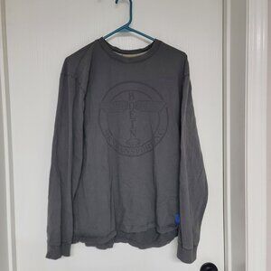 Mens grey Boeing Heritage Collection long sleeve soft shirt - has small holes